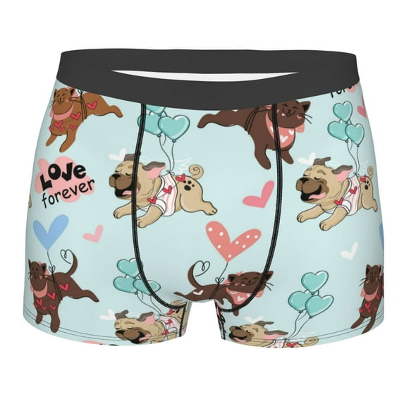 Junzan Cute Pug Dogs Mens Underwear Boxer Briefs For Men’s - Small