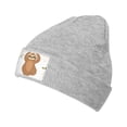 thumbnail image 1 of Junzan Cute Sloth In Yoga Pose Tree Mens Winter Hats Thick Knit Cuff Beanie Cap Beanie Hat, 1 of 7