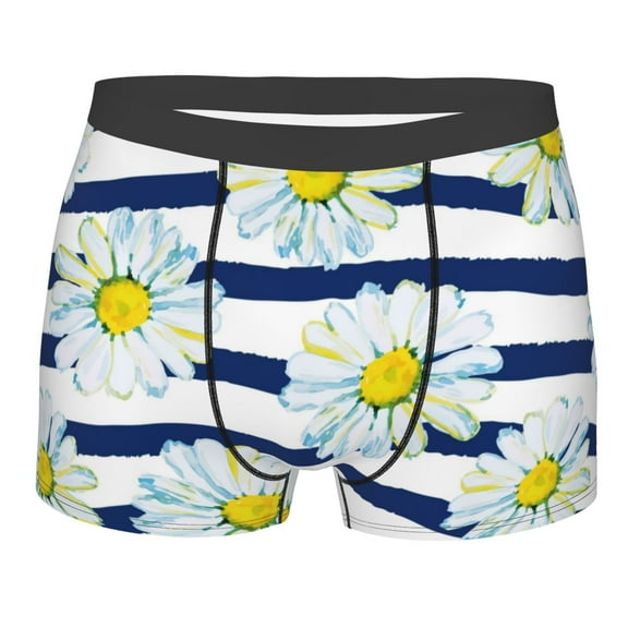 Junzan Daisy Striped Nautical Mens Underwear Boxer Briefs For Men’s - Small
