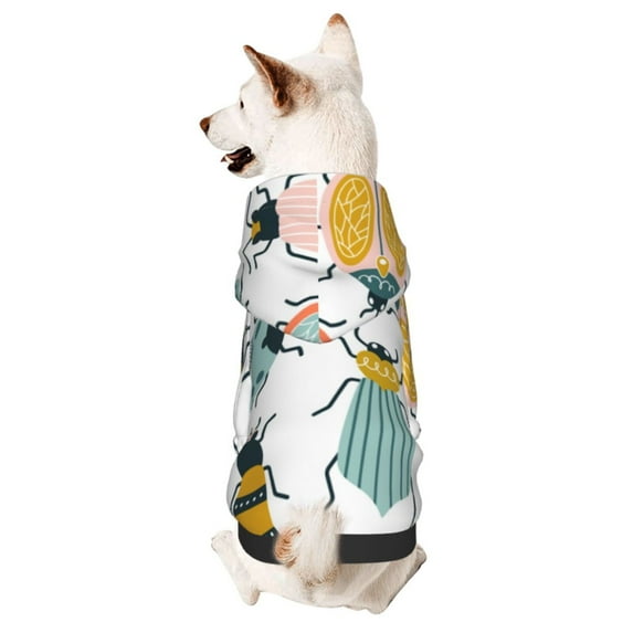 Junzan Dog Hoodie Puppy Sweater Sweatshirt,Cold Weather Coat Pet Clothes For Dog Cat-Colorful Insects