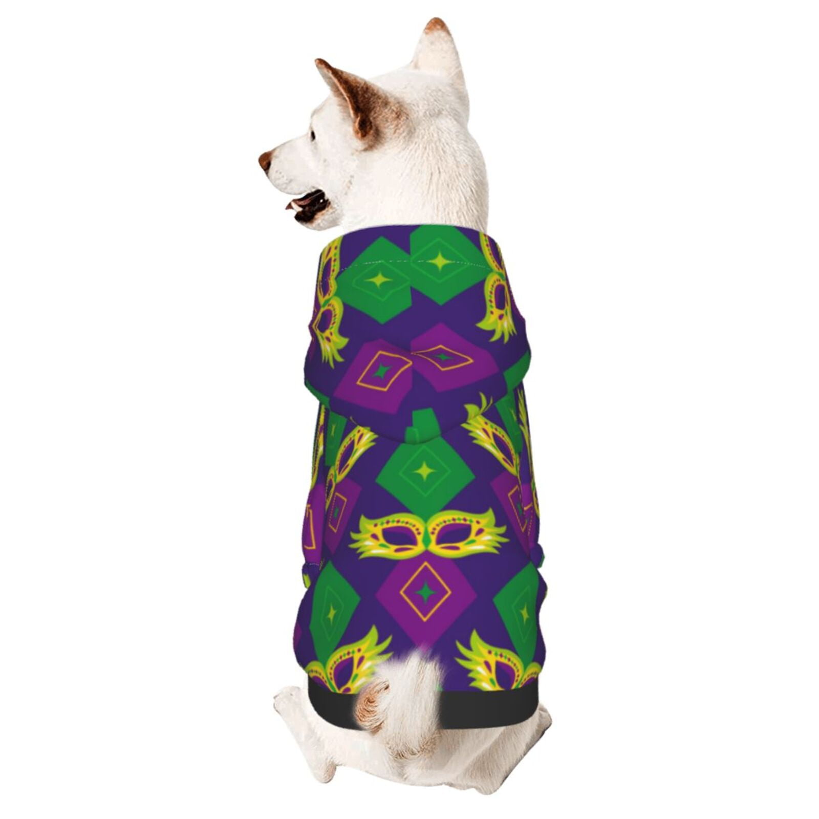 Dog Sweater Mit Kapuze – Totenkopf-Muster, Fleece, Für Hunde & Katzen, Winter- & Halloween-Kostüm