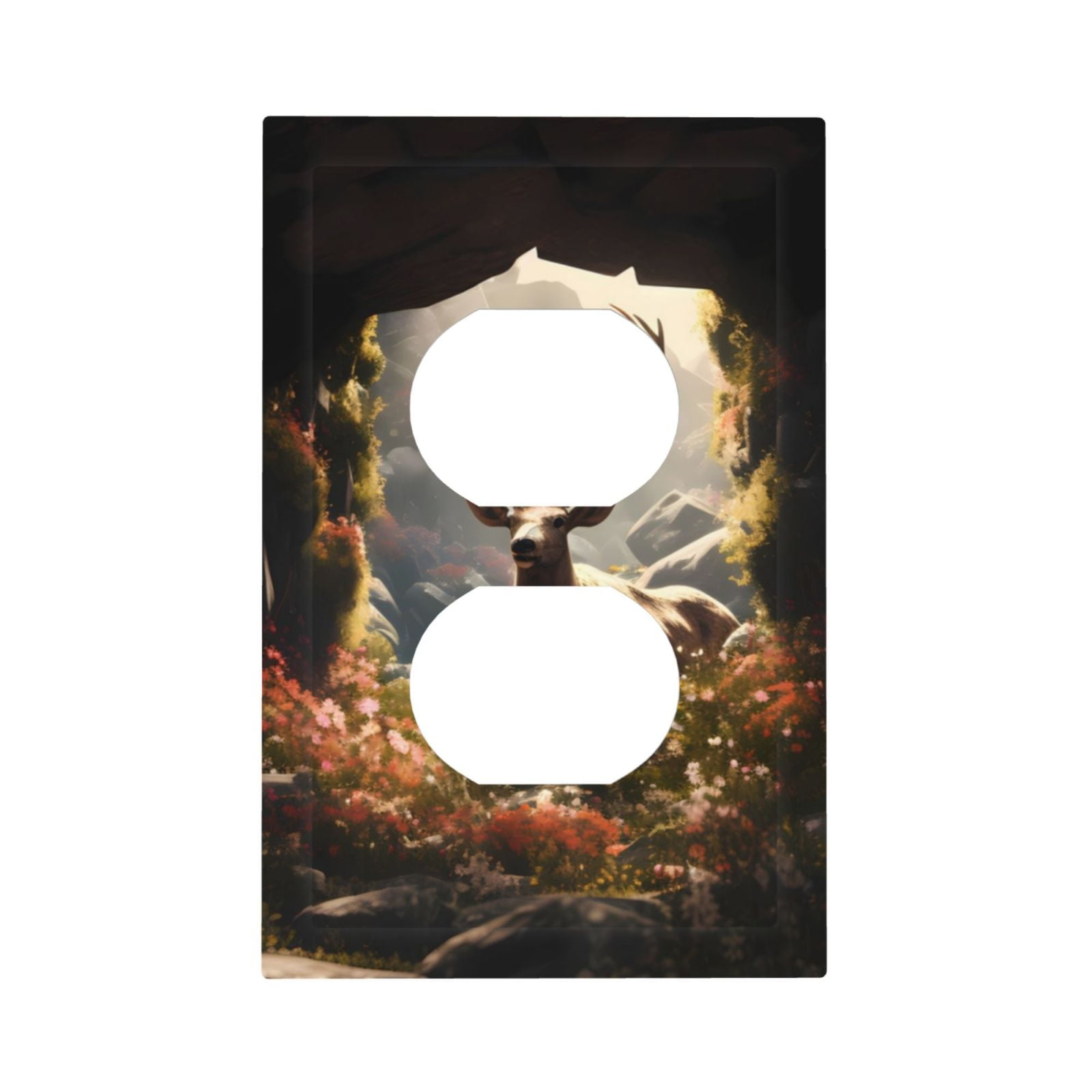 Junzan Enchanted Deer In Cave for Electrical Outlet Covers, 5