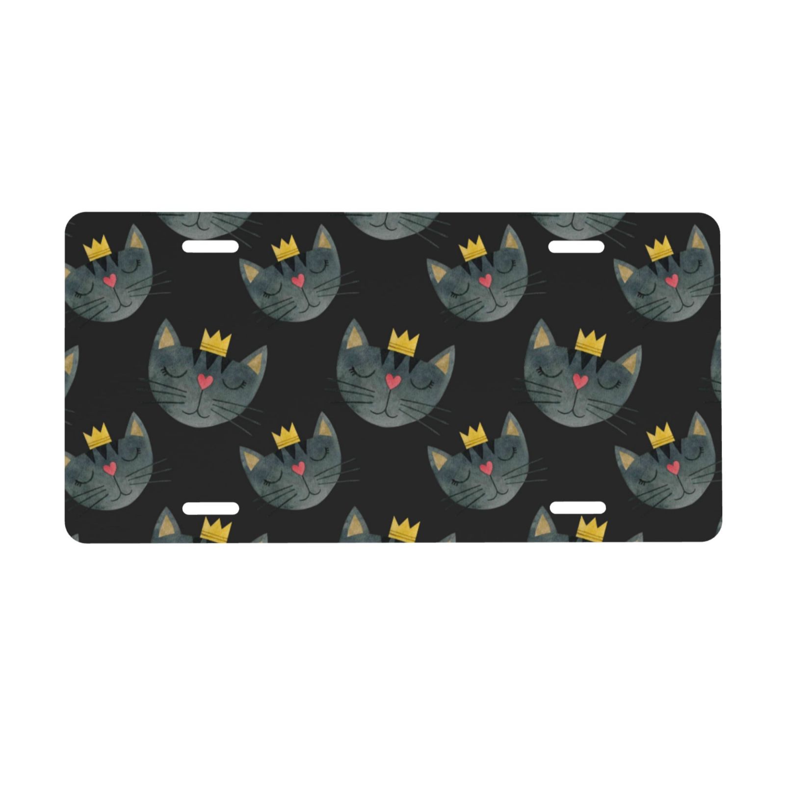 Junzan Faces Of The Cat Front License Plate Covers Decorative Car Metal