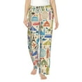 thumbnail image 1 of Junzan Famous Places Women'S Pajama Pants Drawstring Comfy Sleep Bottoms With Pockets, 1 of 9