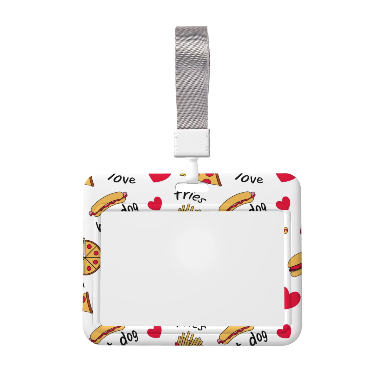 Junzan Fast Food ID Badge Holder with Windows Key Card Work Badge ...