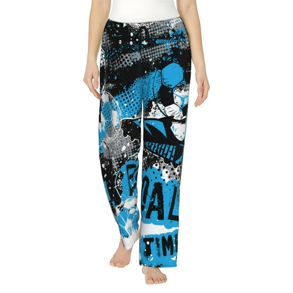 Junzan Football Time Women'S Pajama Pants Drawstring Comfy Sleep Bottoms With Pockets