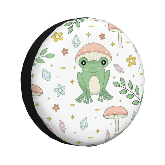 Junzan Frog And Mushrooms Tire Cover Wheel Protector For Truck Suv Trailer Camping Rv Tire Covers-17 Inch