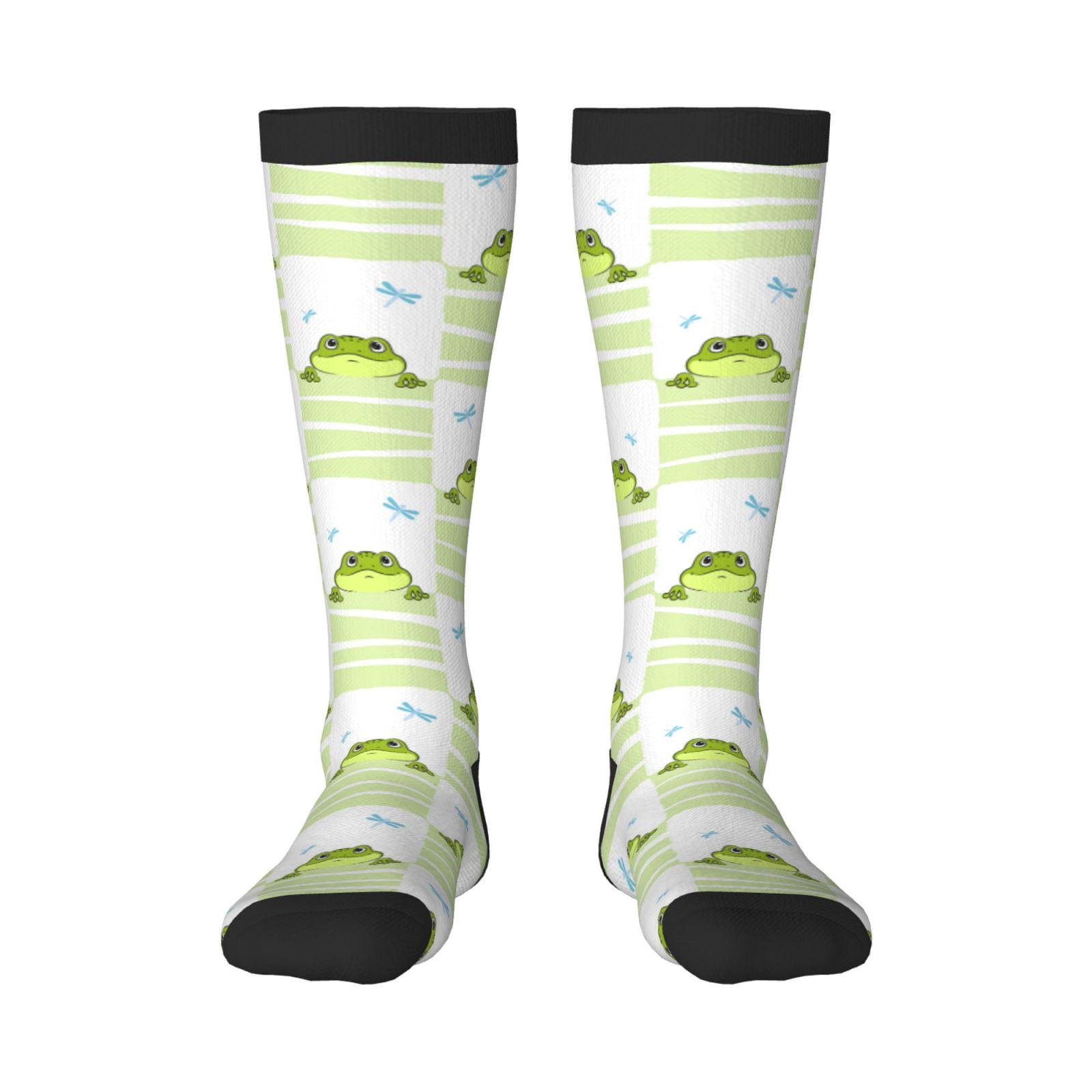 Junzan Fun Novelty Knee Warmer High Socks Frogs And Dragonflies Design ...
