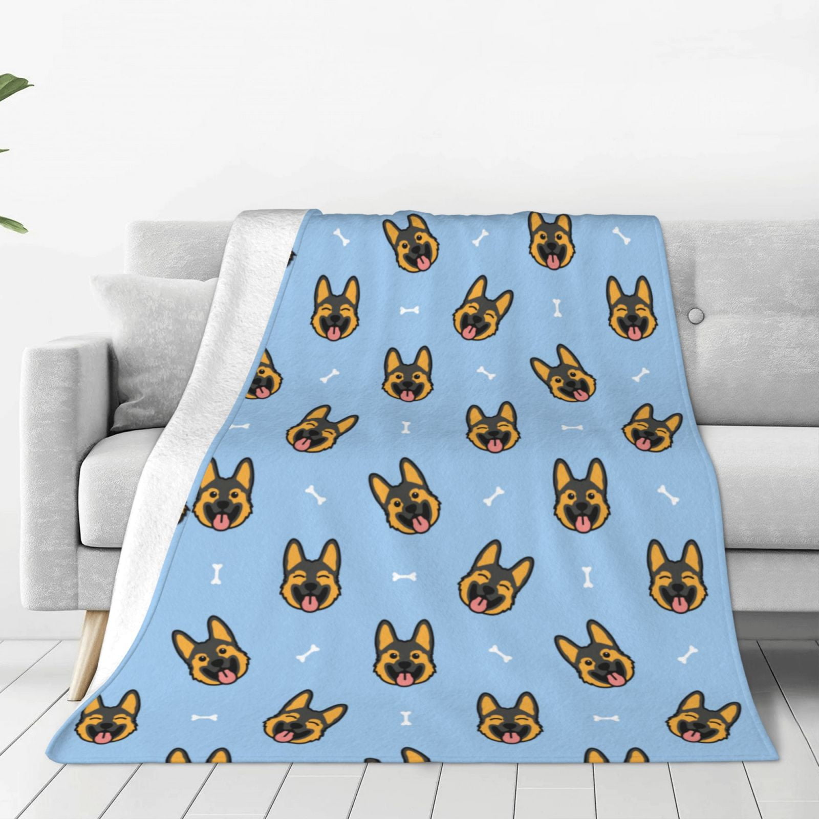 Junzan German Shepherd Puppy Print Flannel Fleece Blanket Throw Blanket For Bed Sofa Couch Travel Camping 40 X30 Walmart
