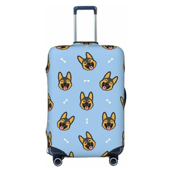 Junzan German Shepherd Puppy Print Washable Luggage Cover - Fashion Suitcase Protector Fits 18-32 Inch Luggage