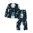 thumbnail image 1 of Junzan Gnome And Snowflakes Print Womens Pajama Sets,Long Sleeve Button Down For Women Pjs 2 Piece, 1 of 9