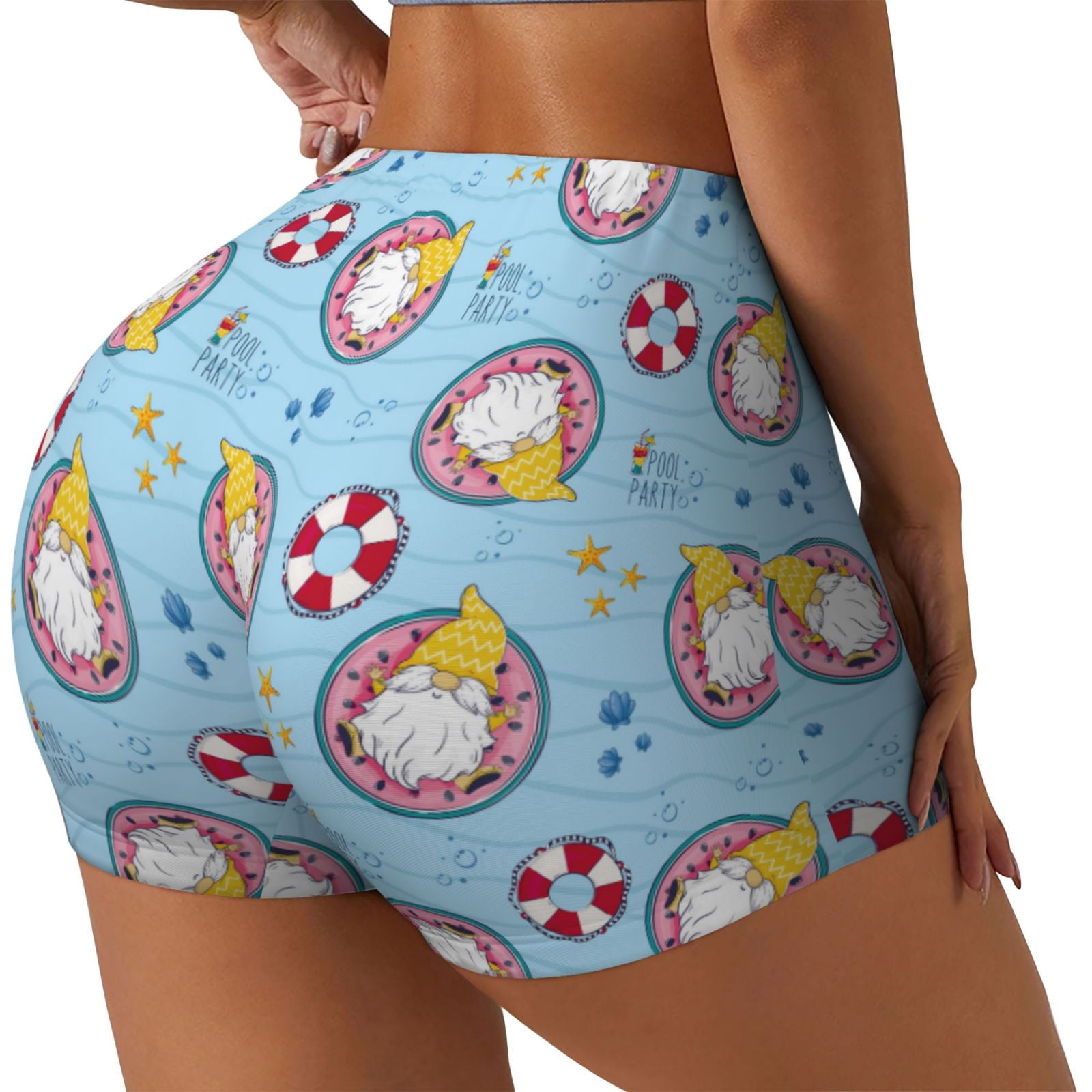 Pool Scrunch Junzan Gnome On A Watermelon Mattress In The Pool Pattern Women Workout ...