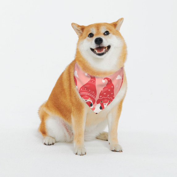Junzan Gnomes Hold The Letters Love Pattern Dog Bandanas, Comfortable Cotton Triangle Bibs Scarfs For Dogs Or Cats,Cute Pet Kerchief For Medium Large Dogs-X-Large