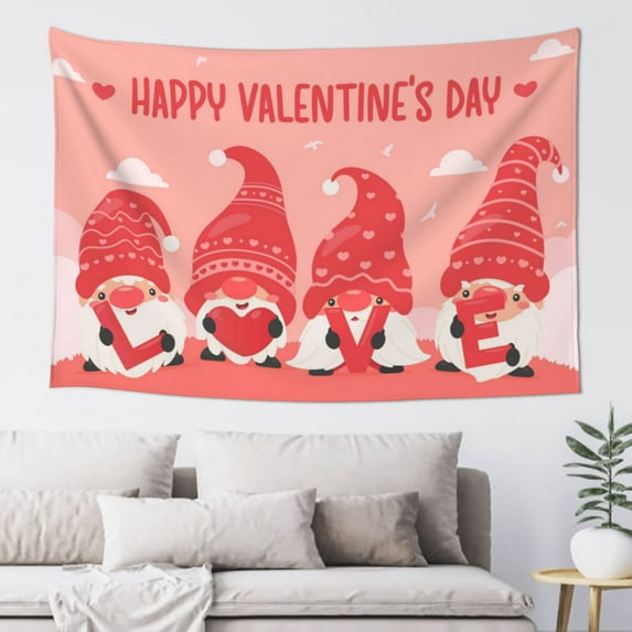 Junzan Gnomes Hold The Letters Love Tapestry Hippie Tapestry For Bedroom Aesthetic Tapestries Wall Hanging For Bedroom Hippie Room Decor (60x40inches)