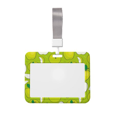 Junzan Green Apple Id Badge Holder With Windows Key Card Work Badge Sleeve For Office, School, Factory, Id Credit Cards, Proximity Key Cards