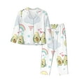 thumbnail image 1 of Junzan Green Blue Avocado Print Womens Pajama Sets,Long Sleeve Button Down For Women Pjs 2 Piece, 1 of 9
