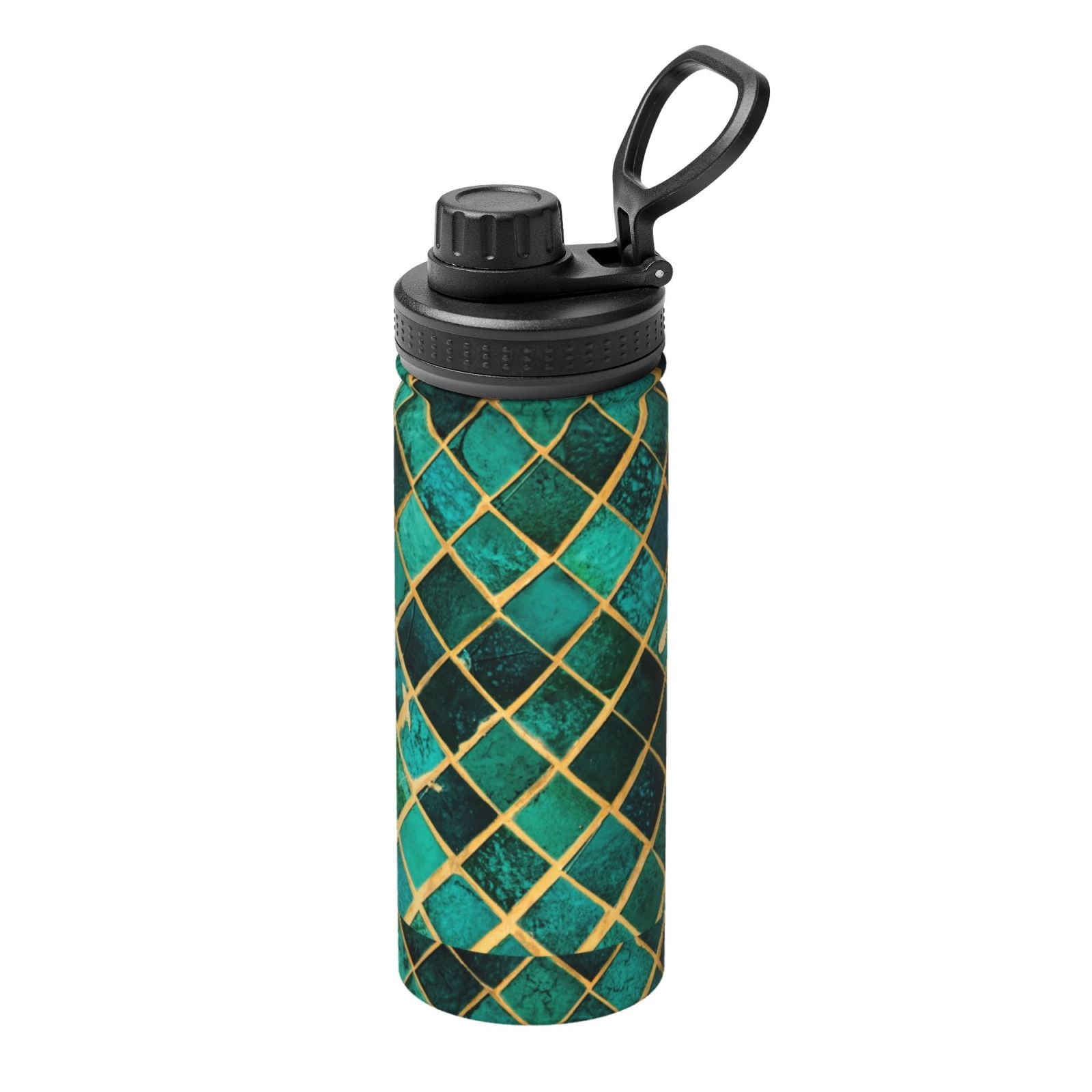 Junzan Green Mosaic Glass Pattern 18OZ Stainless Steel Sports Water Cup ...
