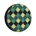thumbnail image 1 of Junzan Green Squares Tire Cover Wheel Protector For Truck Suv Trailer Camping Rv Tire Covers-16 Inch, 1 of 9