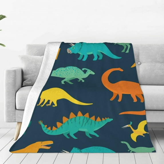 Junzan Hand Drawn Seamless Print Flannel Fleece Blanket Throw Blanket For Bed,Sofa,Couch,Travel,Camping(40"X30")