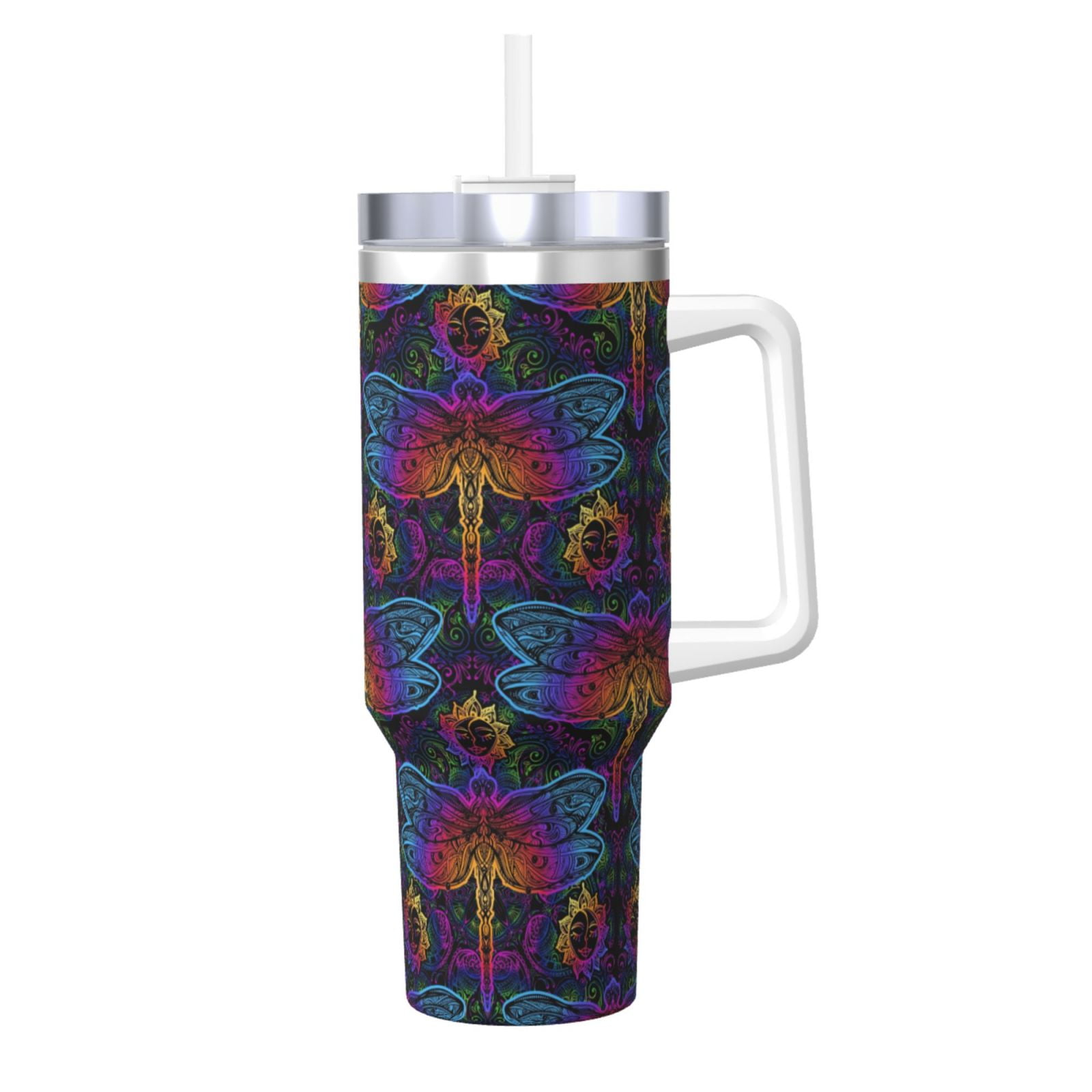 Mug Mandalas Nirvana Zen - Design Hippie Indien, Bleu Vert Doré, 325 Ml - Neuf Avec Boîte