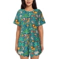 thumbnail image 1 of Junzan Jungle Animals for Short-Sleeved Pajama Set for Women,2 Piece Short Sleeve Crew Neck Sleepwear Set Summer Pajamas Set Lounge Sets 2-Piece Pj-Medium, 1 of 6