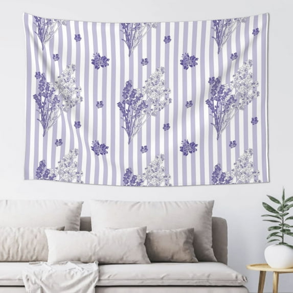 Junzan Lavender Flowers Tapestry Hippie Tapestry For Bedroom Aesthetic Tapestries Wall Hanging For Bedroom Hippie Room Decor (60x40inches)