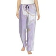 thumbnail image 1 of Junzan Lavender Glitter Foil Stripes Women'S Pajama Pants Drawstring Comfy Sleep Bottoms With Pockets, 1 of 9