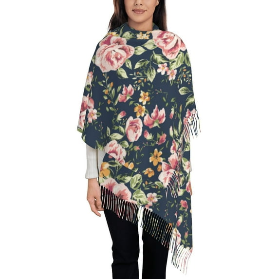 Junzan Lightweight Women'S Fashion Vintage Floral Printed Winter Fall Warm Scarves Scarf Shawl