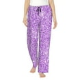 thumbnail image 1 of Junzan Lilac Glittering Women'S Pajama Pants Drawstring Comfy Sleep Bottoms With Pockets, 1 of 9
