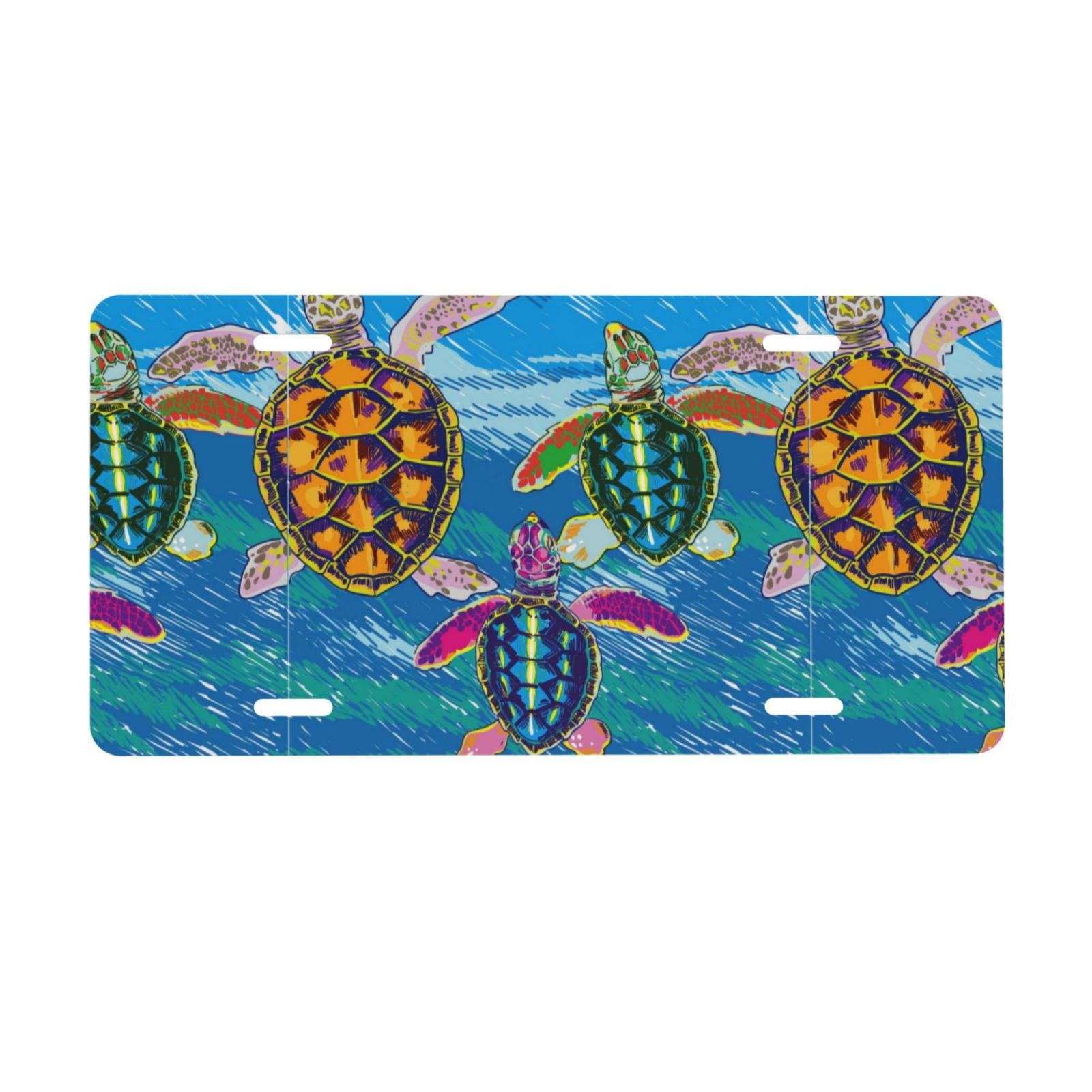 Junzan Little Sea Turtles Front License Plate Covers Decorative Car