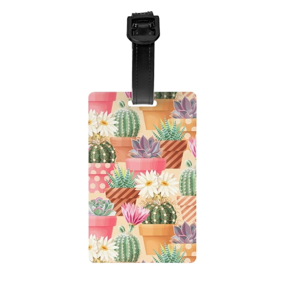 Junzan Luggage Tag For Suitcase High Detail Succulent Print Luggage Tag With Id Privacy Cover For Suitcase Travel Bag