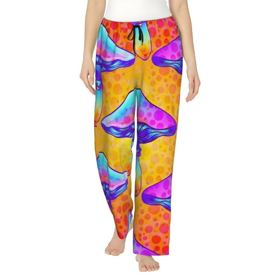 Junzan Magic Mushrooms Women'S Pajama Pants Drawstring Comfy Sleep Bottoms With Pockets