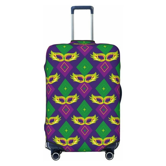 Junzan Mardi Gras Carnival3 Print Washable Luggage Cover - Fashion Suitcase Protector Fits 18-32 Inch Luggage