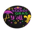 thumbnail image 1 of Junzan Mardi Gras With Flamingo Bar Stool Cover Round Seat Cushion With Elastic Washable And Non Slip Bottom For Barstool Padded Chair Slipcover - 13 Inch, 1 of 7