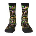 thumbnail image 1 of Junzan Mardi Gras3 Mens Funny Socks For Men Women Colorful Fun Novelty Crew Patterned Socks, 1 of 9