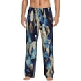 thumbnail image 1 of Junzan Men'S Pajama Pants Abstract Blue Squares Sleepwear Pants Pj Bottoms Drawstring And Pockets, 1 of 9