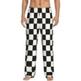 thumbnail image 1 of Junzan Men'S Pajama Pants Black And White Checkerboard Sleepwear Pants Pj Bottoms Drawstring And Pockets, 1 of 9