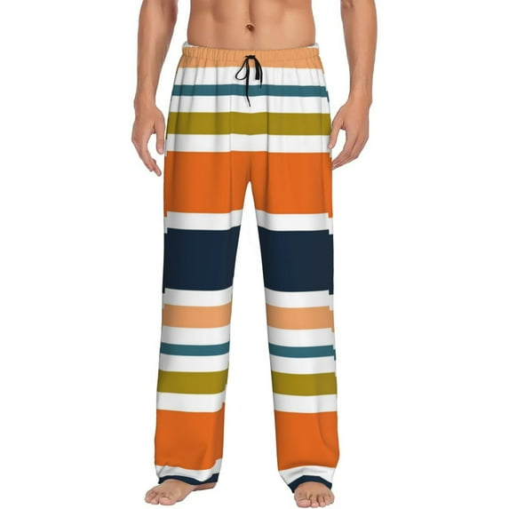 Junzan Men'S Pajama Pants Colorful Pastel Stripes Sleepwear Pants Pj Bottoms Drawstring And Pockets