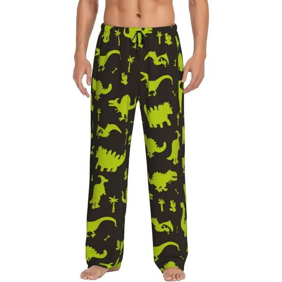 Junzan Men'S Pajama Pants Cute Cartoon Dinosaurs Sleepwear Pants Pj Bottoms Drawstring And Pockets