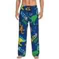 thumbnail image 1 of Junzan Men'S Pajama Pants Dinosaur In Space Sleepwear Pants Pj Bottoms Drawstring And Pockets, 1 of 9