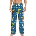 thumbnail image 1 of Junzan Men'S Pajama Pants Dinosaur On The Beach Vacation Sleepwear Pants Pj Bottoms Drawstring And Pockets, 1 of 9