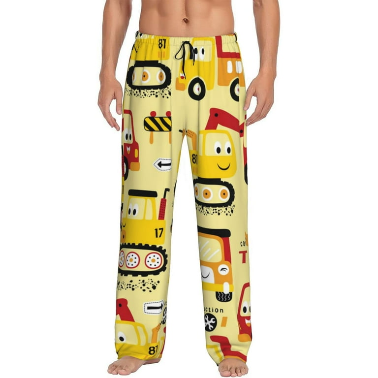 Junzan Men S Pajama Pants Funny Construction Vehicles Sleepwear Pants Pj Bottoms Drawstring And Pockets Walmart