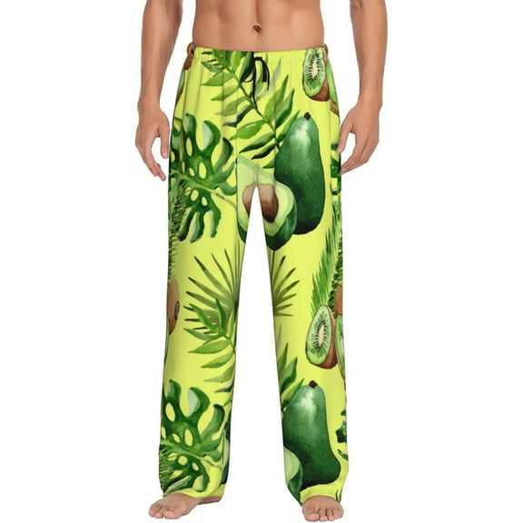 Junzan Men'S Pajama Pants Kiwi And Avocado Sleepwear Pants Pj Bottoms Drawstring And Pockets