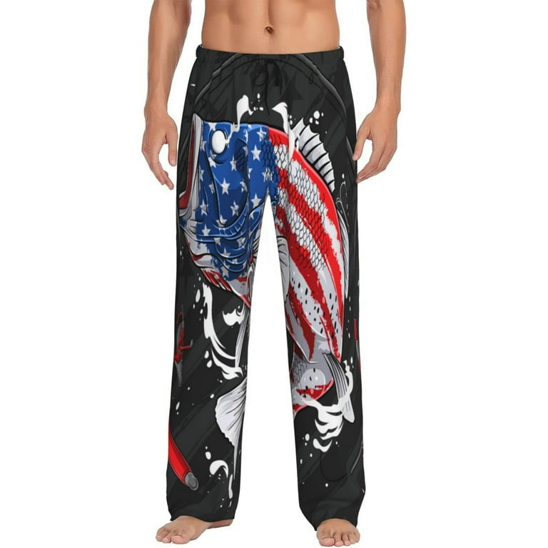 Junzan Men S Pajama Pants Largemouth Bass Fish In Usa Sleepwear Pants Pj Bottoms Drawstring And Pockets Walmart