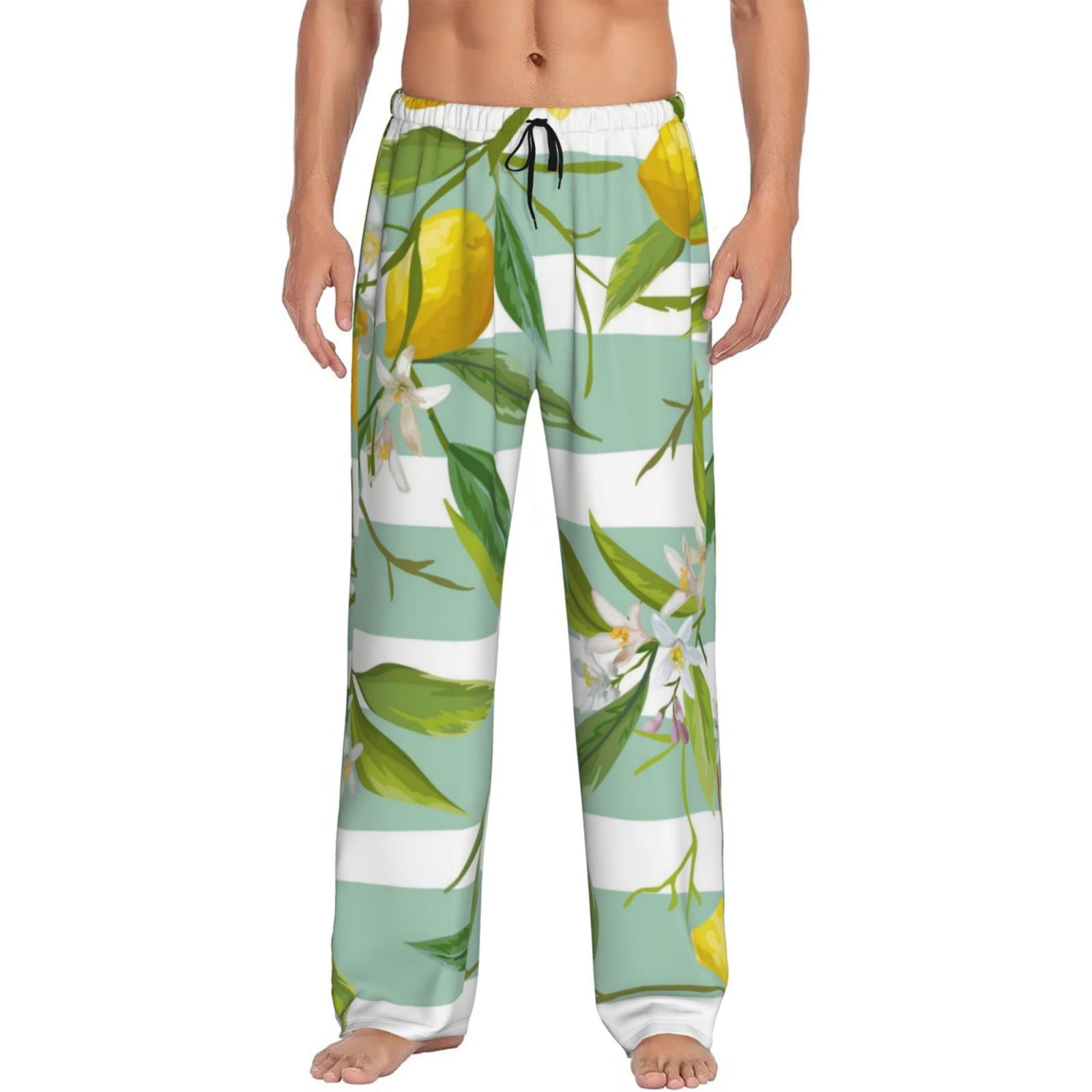 Junzan Men'S Pajama Pants Lemon Sleepwear Pants Pj Bottoms