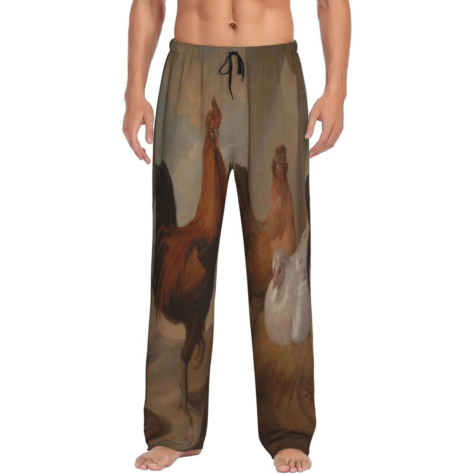 ALAZA Women's Oil Painting Rooster Print Sleep Pajama Pants - Soft Polyester/Spandex, Drawstring Waist, Size Small