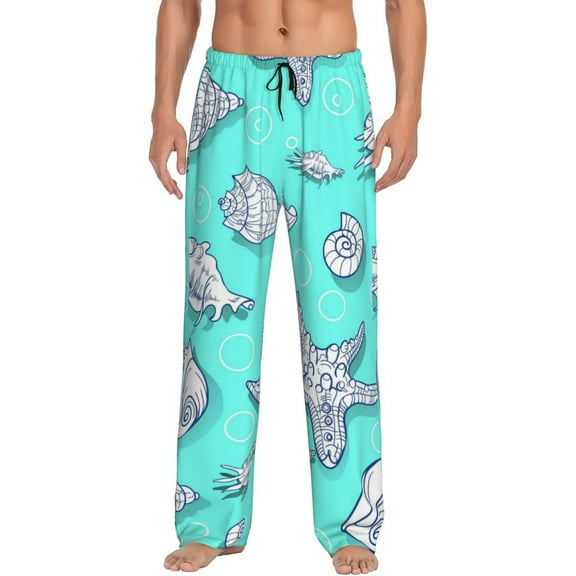Junzan Men'S Pajama Pants Seashell And Starfish Sleepwear Pants Pj Bottoms Drawstring And Pockets