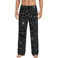 thumbnail image 1 of Junzan Men'S Pajama Pants Spider Web Black Sleepwear Pants Pj Bottoms Drawstring And Pockets, 1 of 9