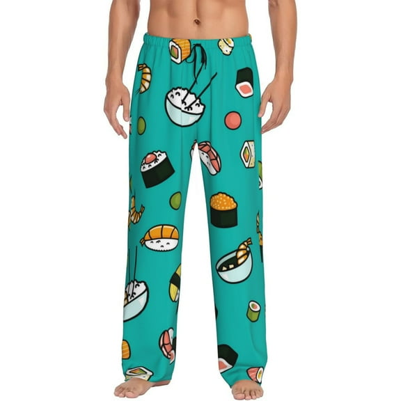 Junzan Men'S Pajama Pants Sushi Sleepwear Pants Pj Bottoms Drawstring And Pockets