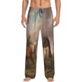 thumbnail image 1 of Junzan Men'S Pajama Pants Three Horses Oil Painting Sleepwear Pants Pj Bottoms Drawstring And Pockets, 1 of 9